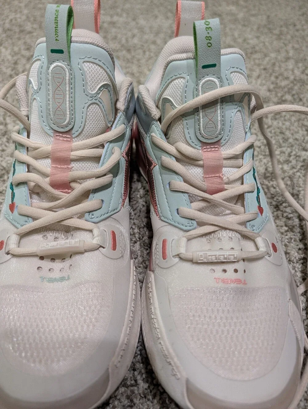 Men's Athletic Shoes - Pastel White Pink Blue